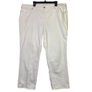 Lands' End White High Rise Straight Leg Jeans Size 24W